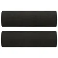 Ensemble de canapés 2 pcs avec coussins noir tissu
