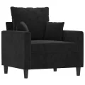 Ensemble de canapés 3 pcs avec coussins Noir Velours