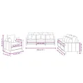 Ensemble de canapés 3 pcs avec coussins Noir Velours