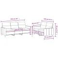 Ensemble de canapés 2 pcs avec coussins Gris clair Tissu