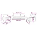 Ensemble de canapés 3 pcs avec coussins Noir Tissu