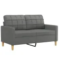 Ensemble de canapés 3 pcs coussins gris foncé tissu