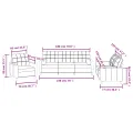 Ensemble de canapés 3 pcs coussins gris foncé tissu