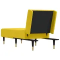 Chaise longue jaune velours