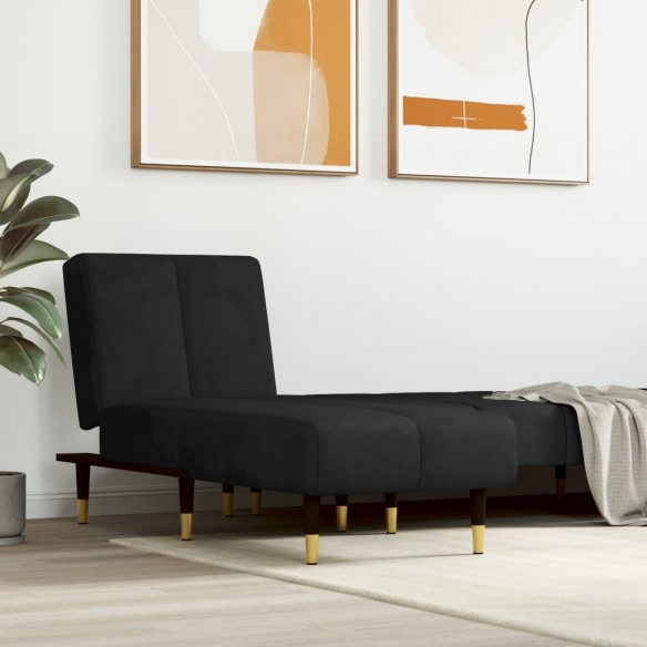 Chaise longue noir velours