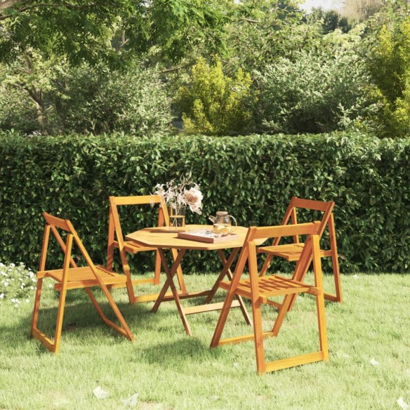 Chaises pliables de jardin 4 pcs Bois d'acacia massif