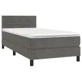 cadre de lit avec matelas LED Gris foncé 100x200 cm