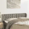 Tête de lit avec oreilles Gris clair 147x23x78/88 cm Velours