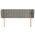 Tête de lit avec oreilles Gris clair 147x23x78/88 cm Velours