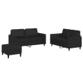 Ensemble de canapés 3 pcs avec coussins Noir Similicuir