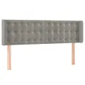 Tête de lit avec oreilles Gris clair 147x16x78/88 cm Velours