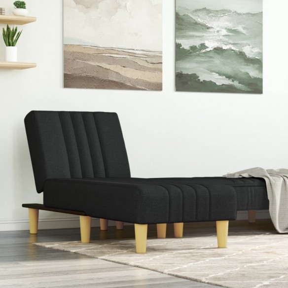 Chaise longue noir tissu