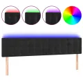 Tête de lit à LED Noir 180x5x78/88 cm Velours