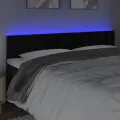 Tête de lit à LED Noir 180x5x78/88 cm Velours
