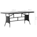 Table de jardin noir 170x80x74 cm résine tressée