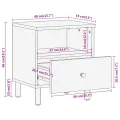 Tables de chevet 2 pcs 40x33x46 cm Bois de manguier solide