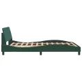 Cadre de lit avec tête de lit Vert foncé 140x200 cm Velours