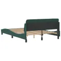 Cadre de lit avec tête de lit Vert foncé 140x200 cm Velours