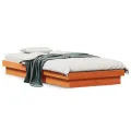 Cadre de lit LED cire marron 90x200 cm bois de pin massif