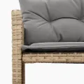 Canapé de jardin table et coussins en forme de L mélange beige