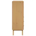 Buffet haut OLDEN blanc marron 85x43x125 cm bois massif de pin