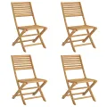 Chaises pliables de jardin 4 pcs bois massif d'acacia