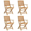 Chaises pliables de jardin 4 pcs bois massif d'acacia