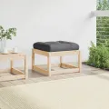 Repose-pied de jardin avec coussins bois de pin massif