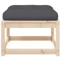 Repose-pied de jardin avec coussins bois de pin massif