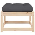 Repose-pied de jardin avec coussins bois de pin massif