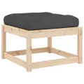 Repose-pied de jardin avec coussins bois de pin massif