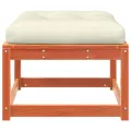 Repose-pied de jardin avec coussins bois massif de pin