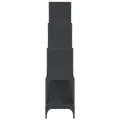 Bibliothèque noir 122x30x132 cm bois d'ingénierie et métal