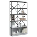 Bibliothèque sonoma gris 100x26x180 cm bois ingénierie et métal