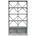 Bibliothèque sonoma gris 100x26x180 cm bois ingénierie et métal