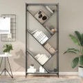 Bibliothèque sonoma gris 79x30x180 cm bois ingénierie et métal