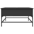 Table basse noir 80x80x45 cm bois d'ingénierie et métal
