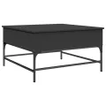 Table basse noir 80x80x45 cm bois d'ingénierie et métal