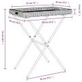 Table à plateau pliable gris 65x40x75 cm résine tressée
