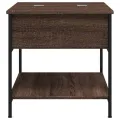 Table basse chêne marron 70x50x50 cm bois d'ingénierie et métal