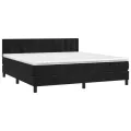 cadre de lit avec matelas Noir 180x200 cm Velours