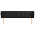 Tête de lit avec oreilles Noir 183x23x78/88 cm Velours