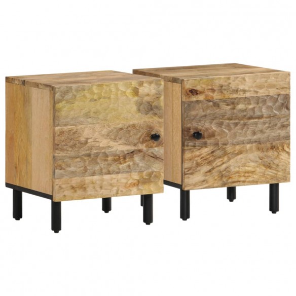 Tables de chevet 2 pcs 40x33x46 cm Bois de manguier solide