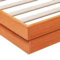Cadre de lit à LED cire marron 90x190 cm bois de pin massif
