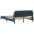 Cadre de lit avec tête de lit Bleu 140 x 200 cm Tissu