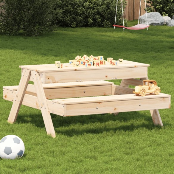 Table de pique-nique avec bac à sable pour enfants pin massif