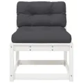 Canapés de jardin avec coussins 2pcs blanc bois de pin massif