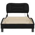 Cadre de lit avec lumières LED noir 90x190 cm tissu