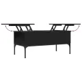 Table basse noir 100x50x45 cm bois d'ingénierie et métal