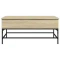 Table basse chêne sonoma 100x50x45cm bois d'ingénierie et métal